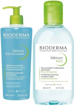 Bioderma Sebium Moussant Gel 500 Ml Plus Sebium H20 250 Liquid 500 Ml Plus 250ml